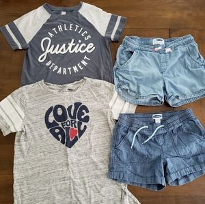 Girl's lot of tshirts and shorts, size 10 & 10/12